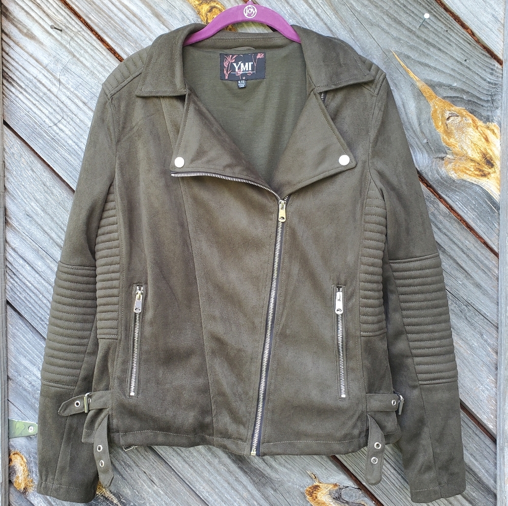 Women's Faux Suede Biker Jacket XL